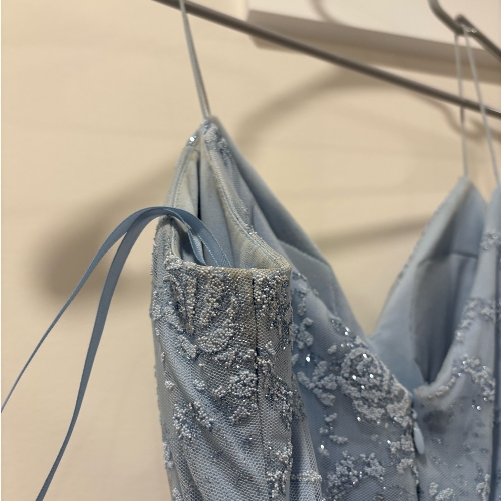 MARINA Light Blue Lace Maxi Dress bridesmaid/prom dress - Picture 7 of 11